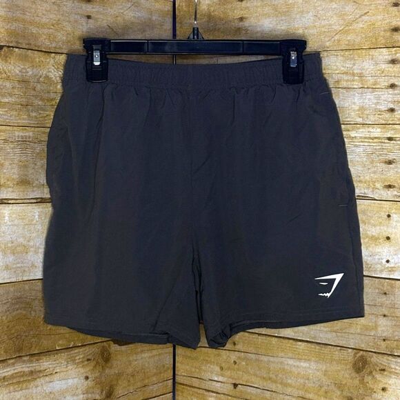 GYMSHARK ARRIVAL SLIM IN SILHOUETTE GRAY ATHLETIC ACTIVEWEAR TRAINING GYM SHORTS - Picture 1 of 3